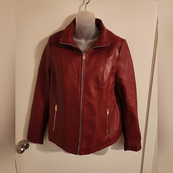 Marc NY Wine/Burgundy Faux Leather size M - Picture 3 of 11